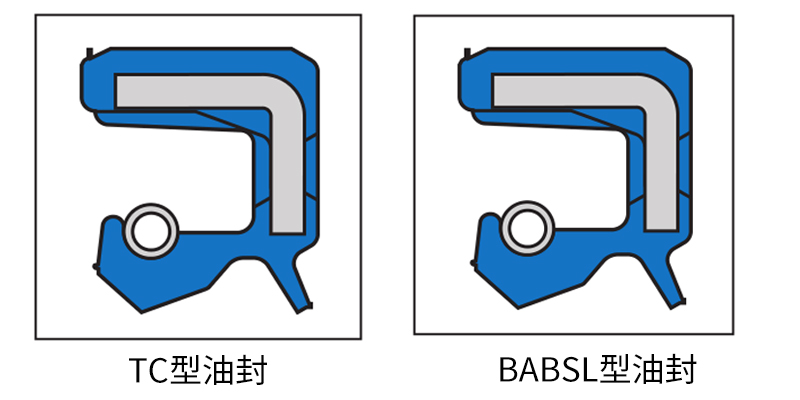 TC油封與BABSL油封截面圖